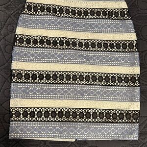 Talbots Elegant Lace Striped Skirt